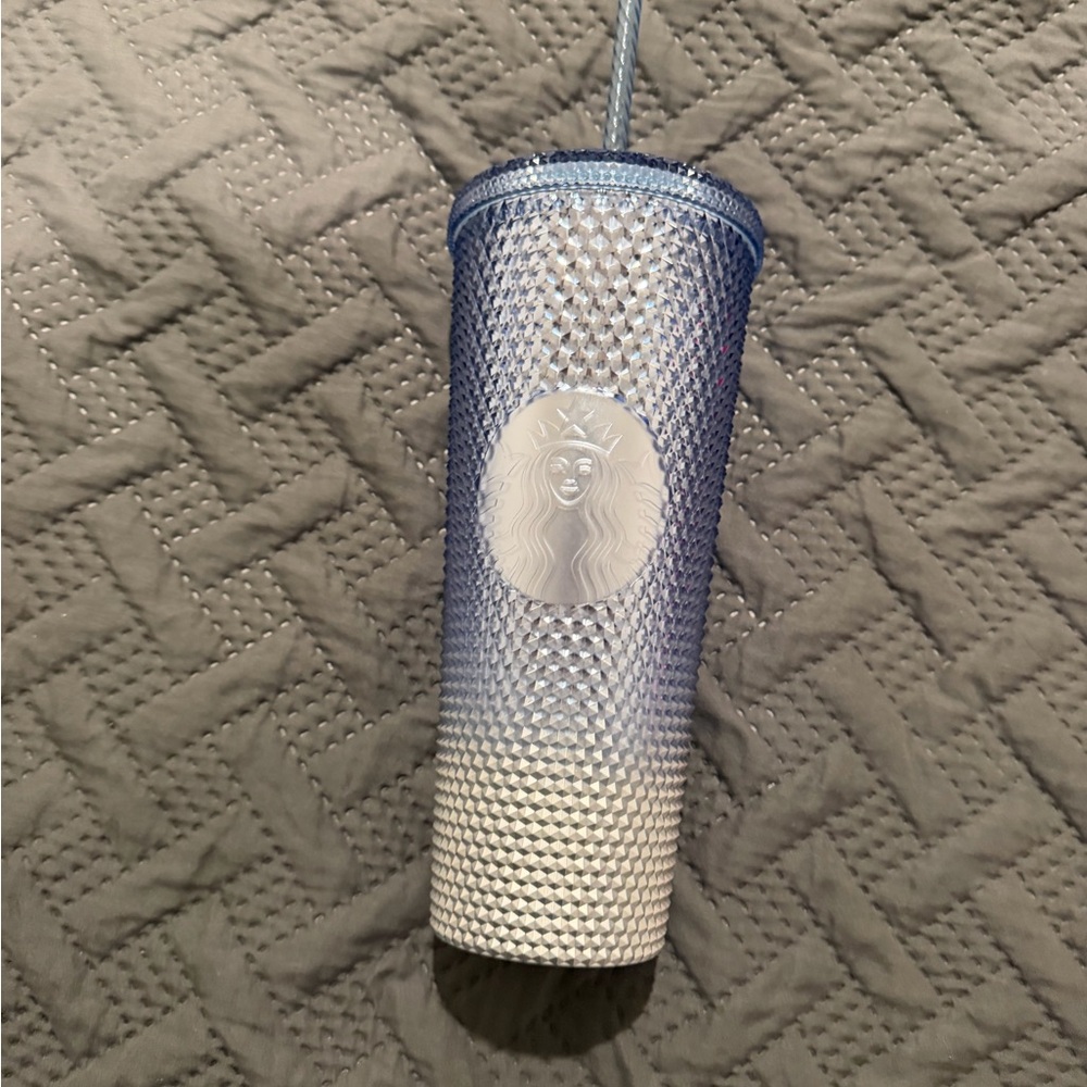 Starbucks Gradient Blue and White Textured Tumbler